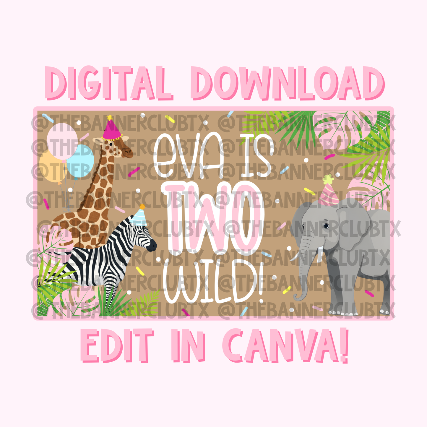 Two Wild Banner Template | Digital File