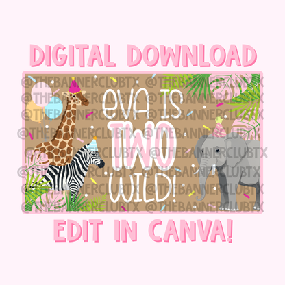 Two Wild Banner Template | Digital File
