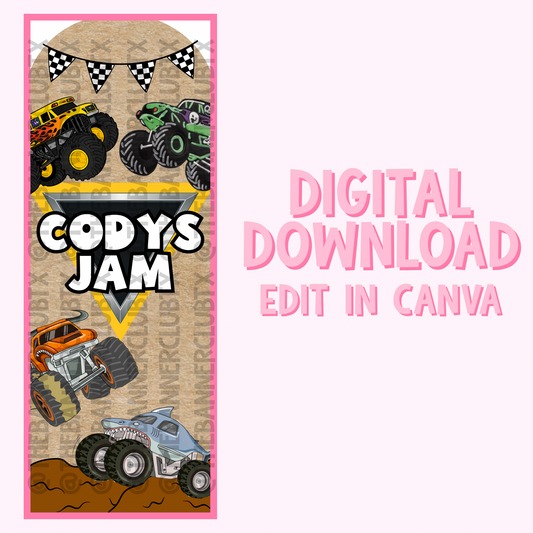 Jam Trucks Arch Banner Template | Digital File