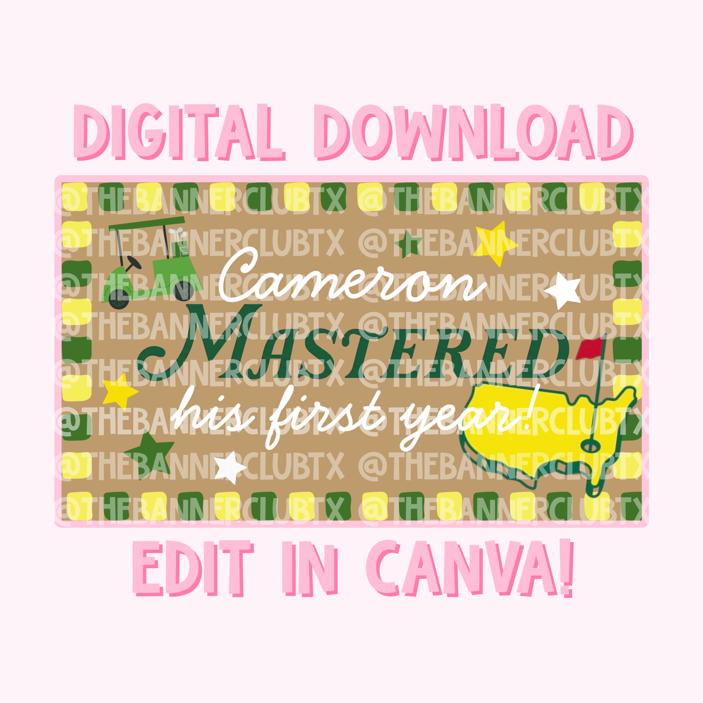 Mastered First Year Banner Template | Digital File