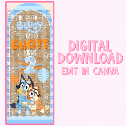 Blue Dog Arch Banner Template | Digital File
