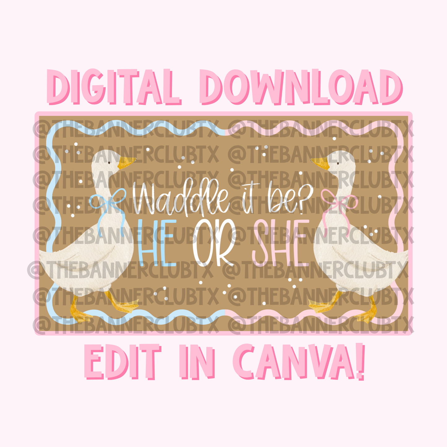 Waddle It Be Banner Template | Digital File