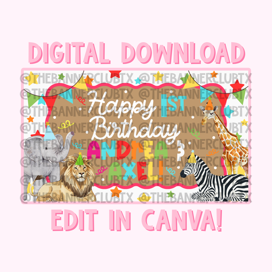 Party Animals Banner Template | Digital File