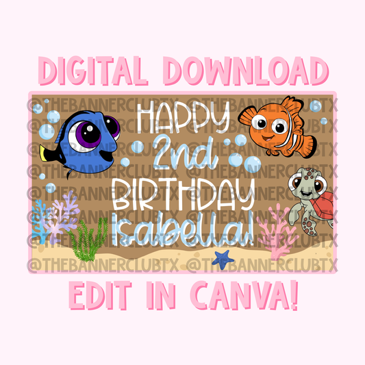 Fish Banner Template | Digital File