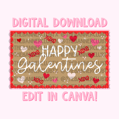 Happy Galentines Banner Template | Digital File
