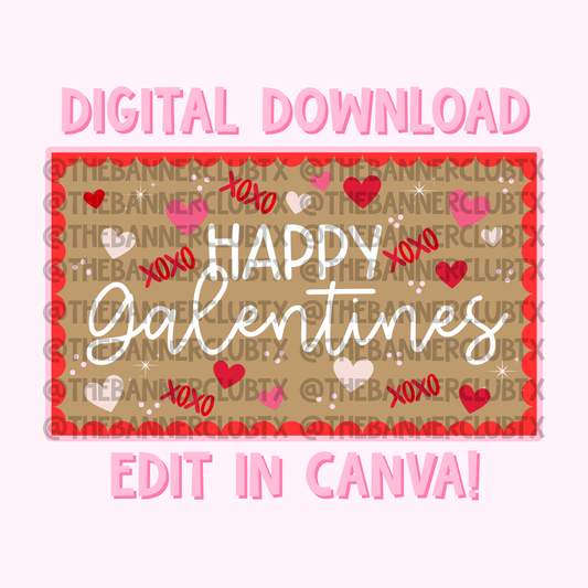 Happy Galentines Banner Template | Digital File