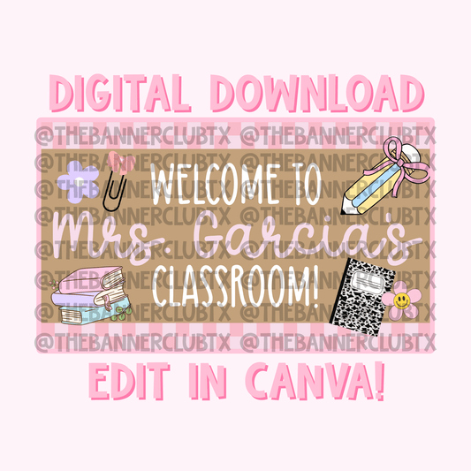 Welcome to Teacher Classroom Template | Digital File