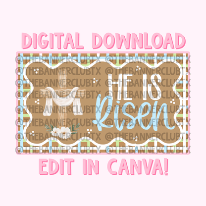 He is Risen Banner Template | Digital File