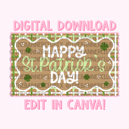 St. Patrick’s Day Banner Template | Digital File