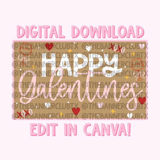 Happy Galentines Banner Template | Digital File