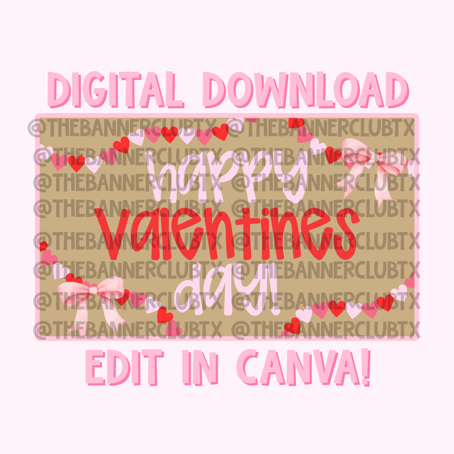 Happy Valentine’s Day Banner Template | Digital File