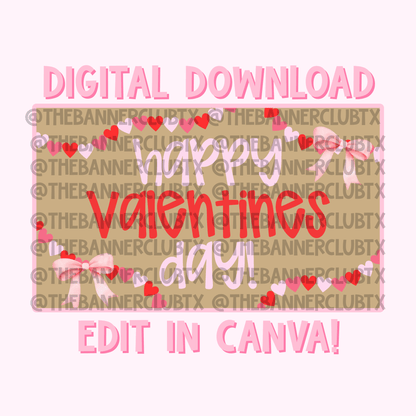 Happy Valentine’s Day Banner Template | Digital File