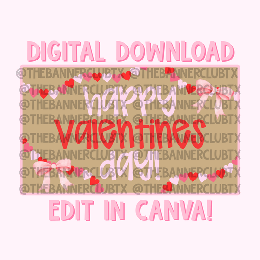 Happy Valentine’s Day Banner Template | Digital File