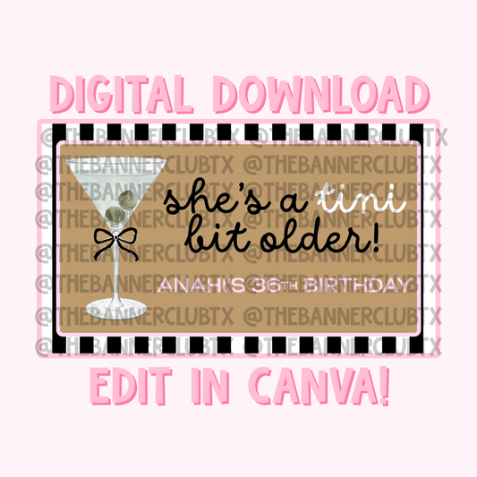 Striped Tini Bit Older Banner Template | Digital File
