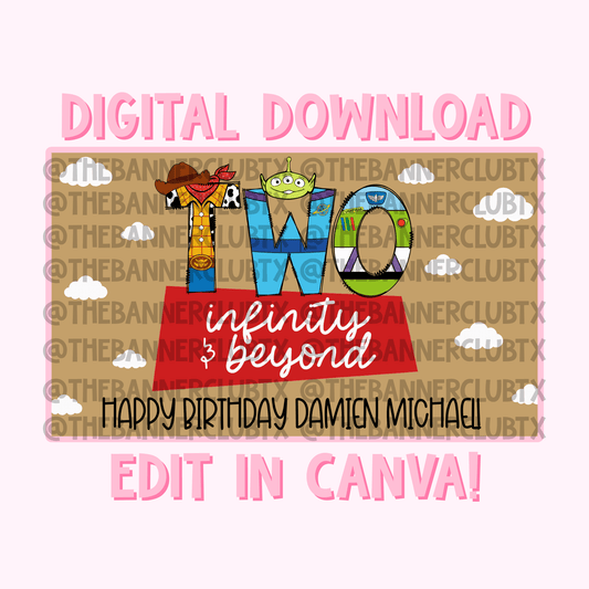 Two Infinity and Beyond Banner Template | Digital File