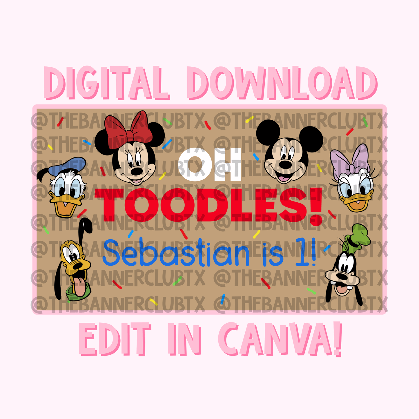 Mouse & Friends Banner Template | Digital File