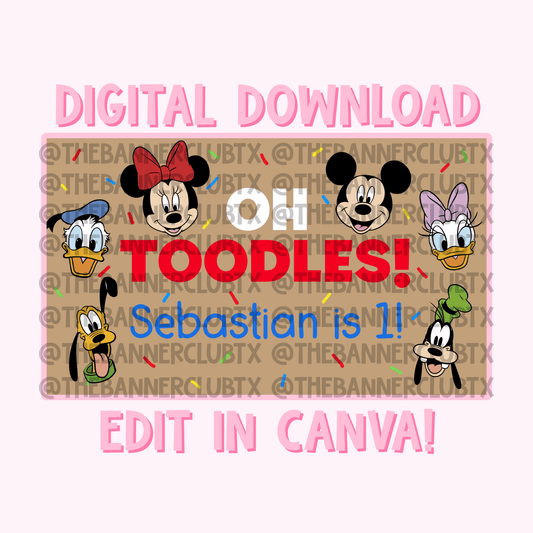 Mouse & Friends Banner Template | Digital File