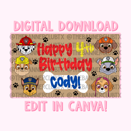 Paw Rescue Team Banner Template | Digital File