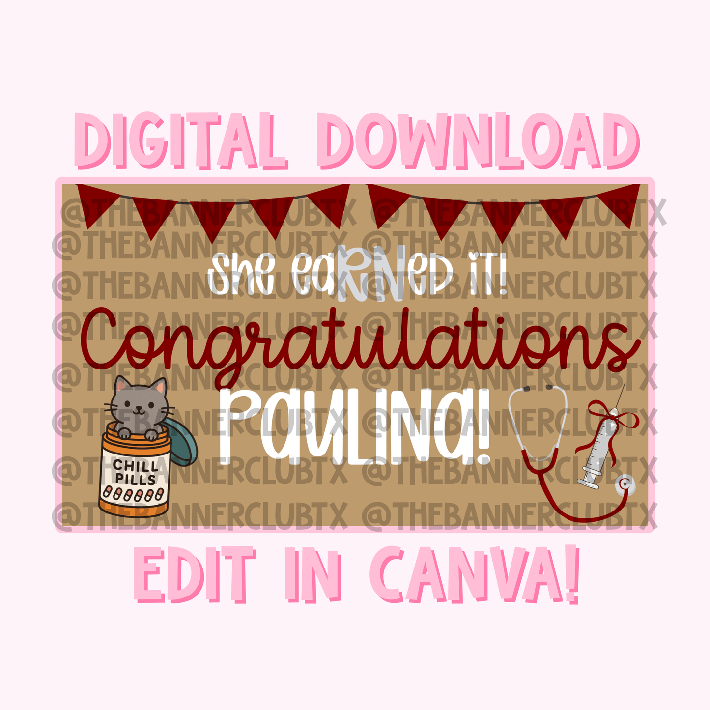 Nurse Graduation Banner Template | Digital File
