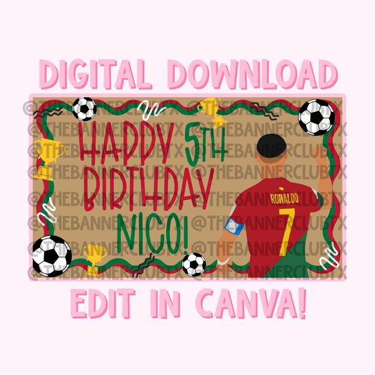 Cristiano Soccer Banner Template | Digital File