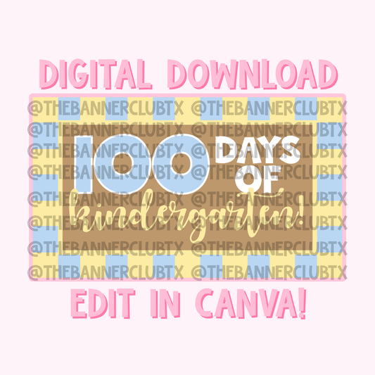 100 Days of School Banner Template | Digital File