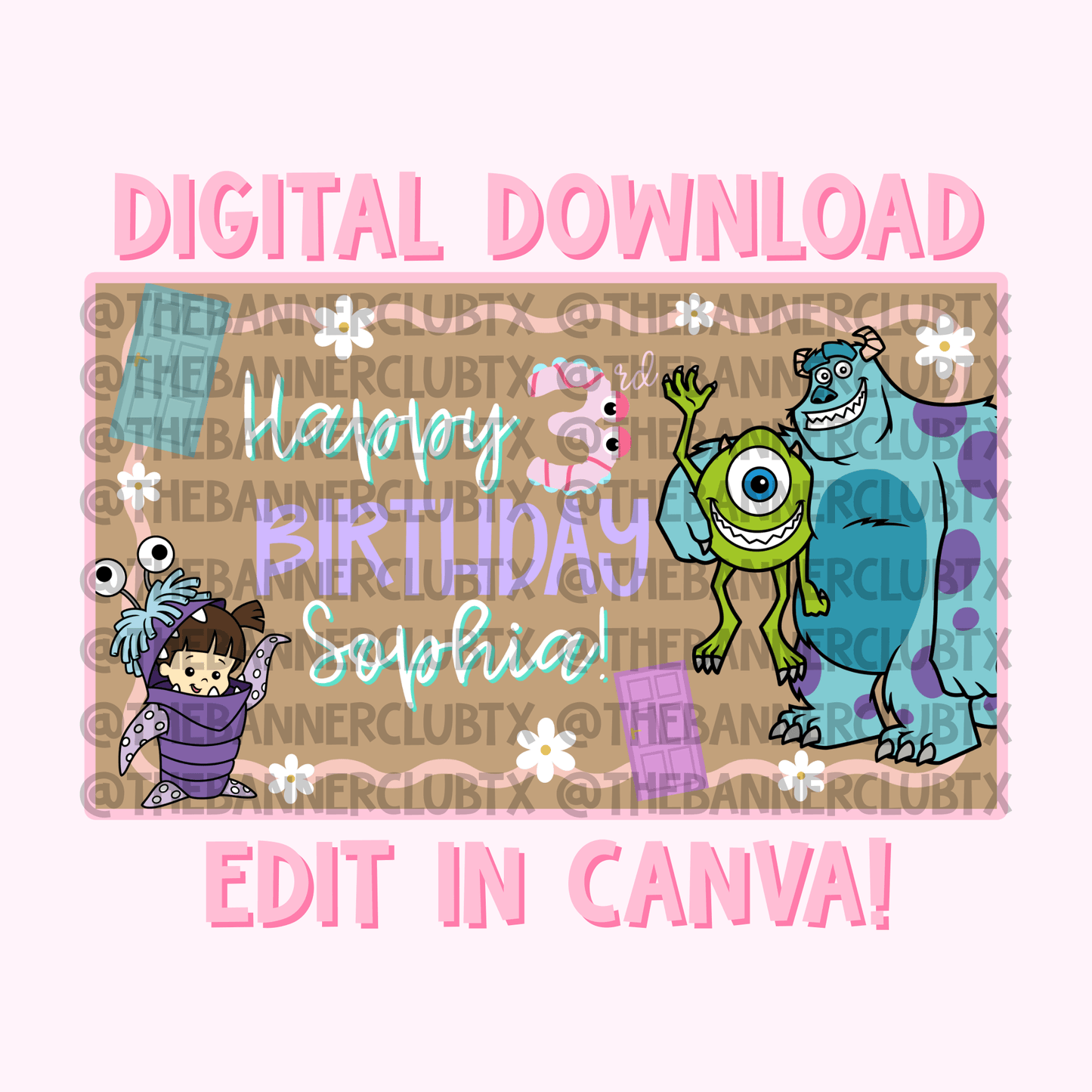 Monsters Banner Template | Digital File