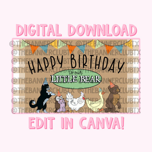 Our Little Bear Banner Template | Digital File