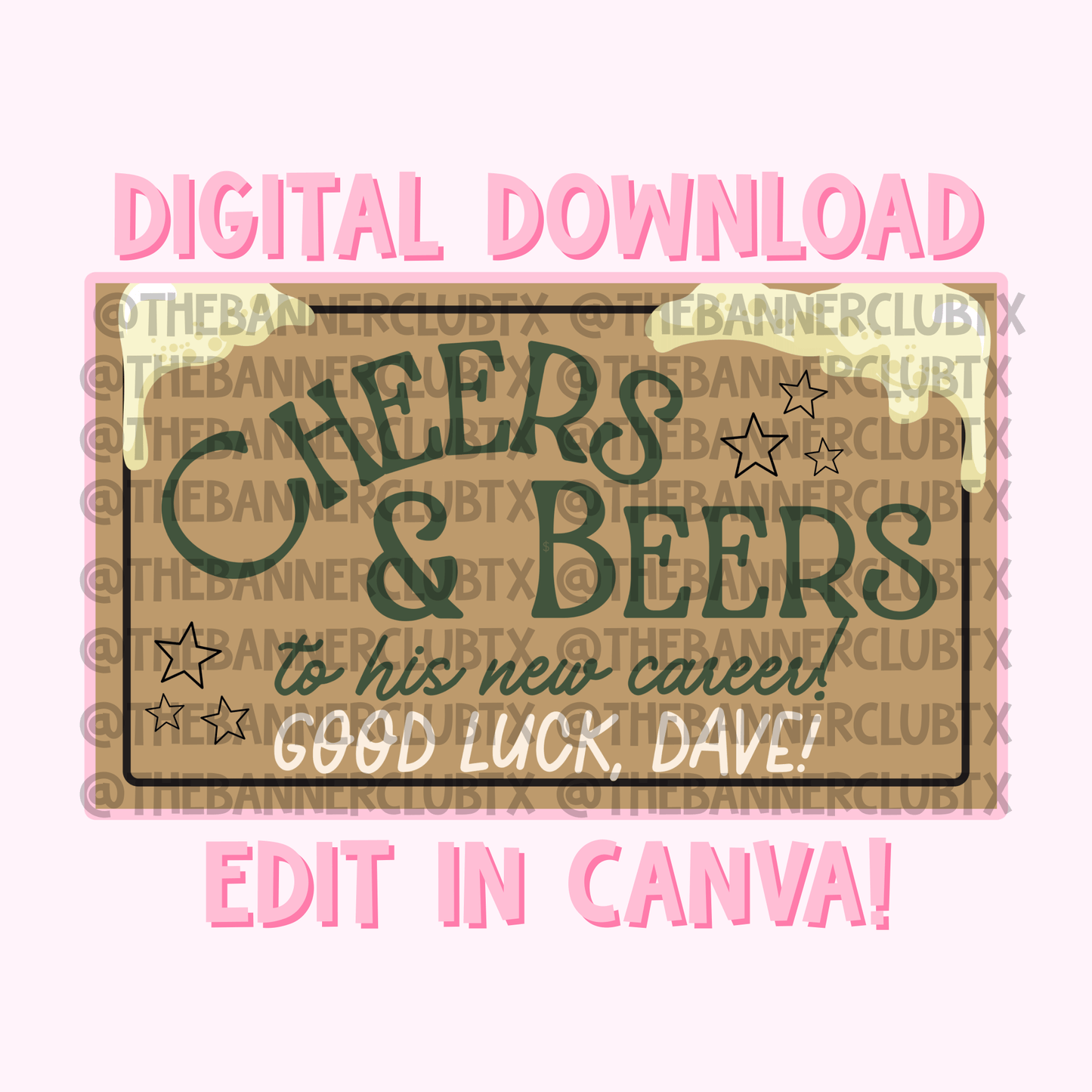 Cheers & Beers Banner Template | Digital File