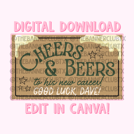 Cheers & Beers Banner Template | Digital File