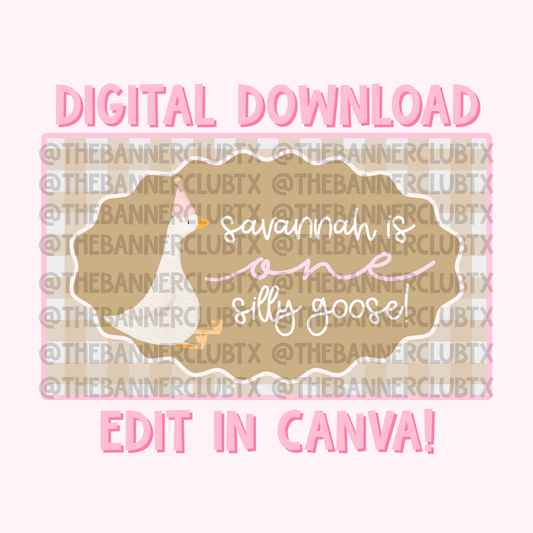 Neutral One Silly Goose Banner Template | Digital File