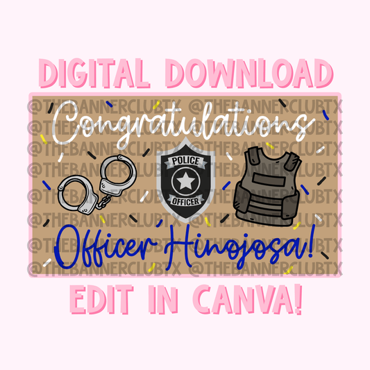 Police Graduation Banner Template | Digital File