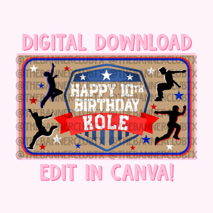 Ninja Warrior Banner Template | Digital File