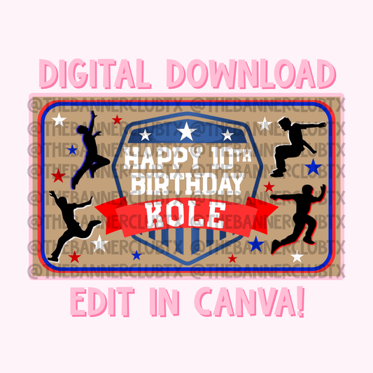 Ninja Warrior Banner Template | Digital File