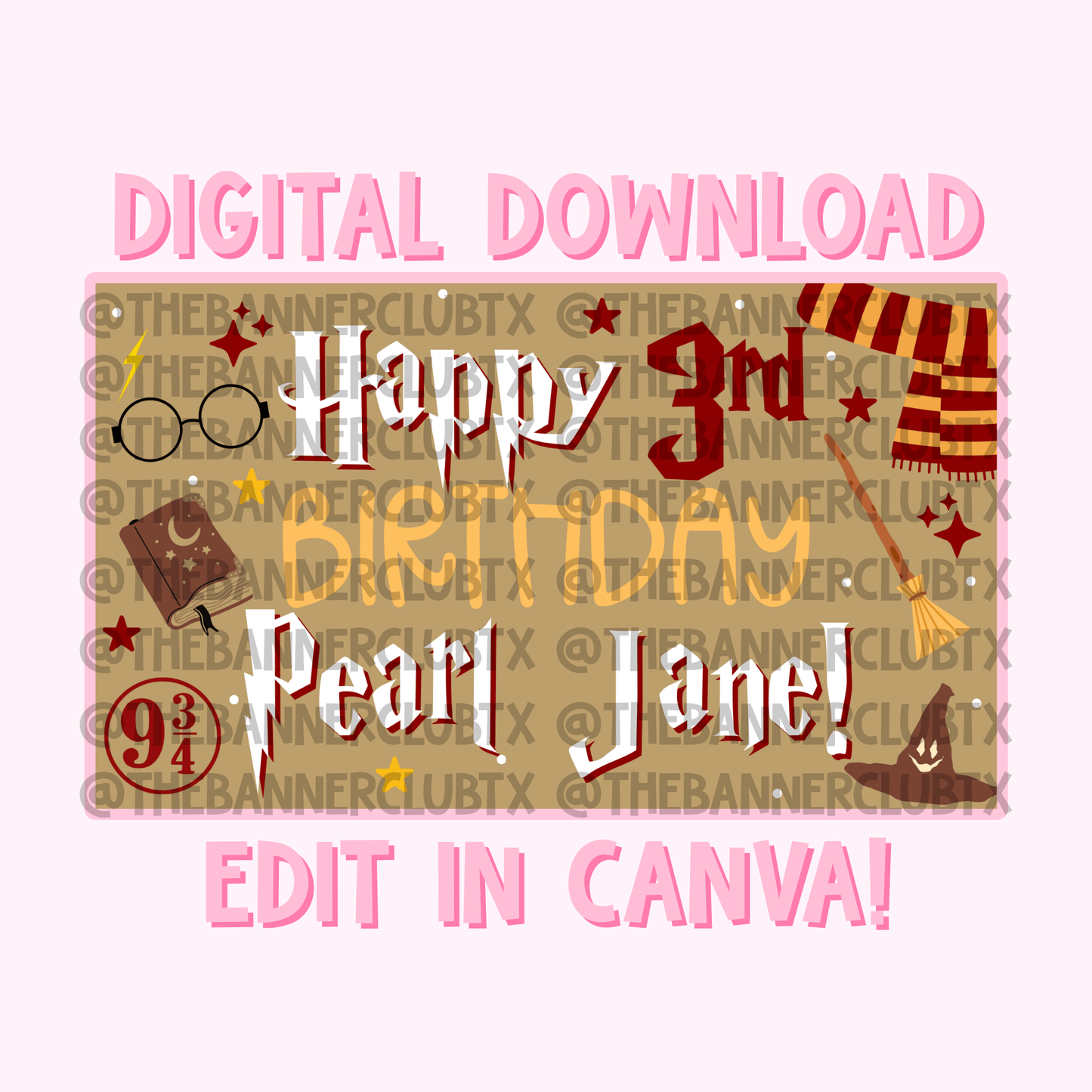 Magical Wizard Banner Template | Digital File