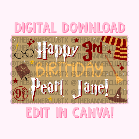 Magical Wizard Banner Template | Digital File