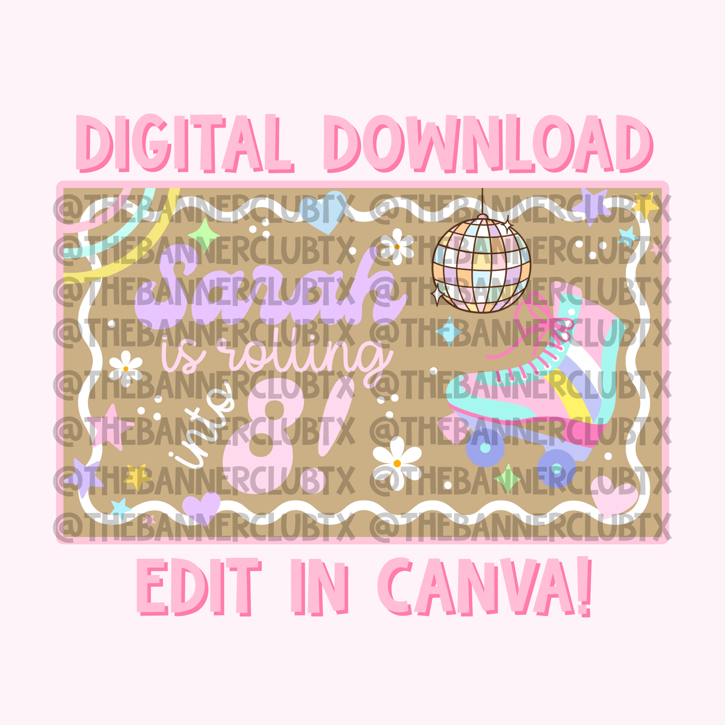 Roller Skating Banner Template | Digital File