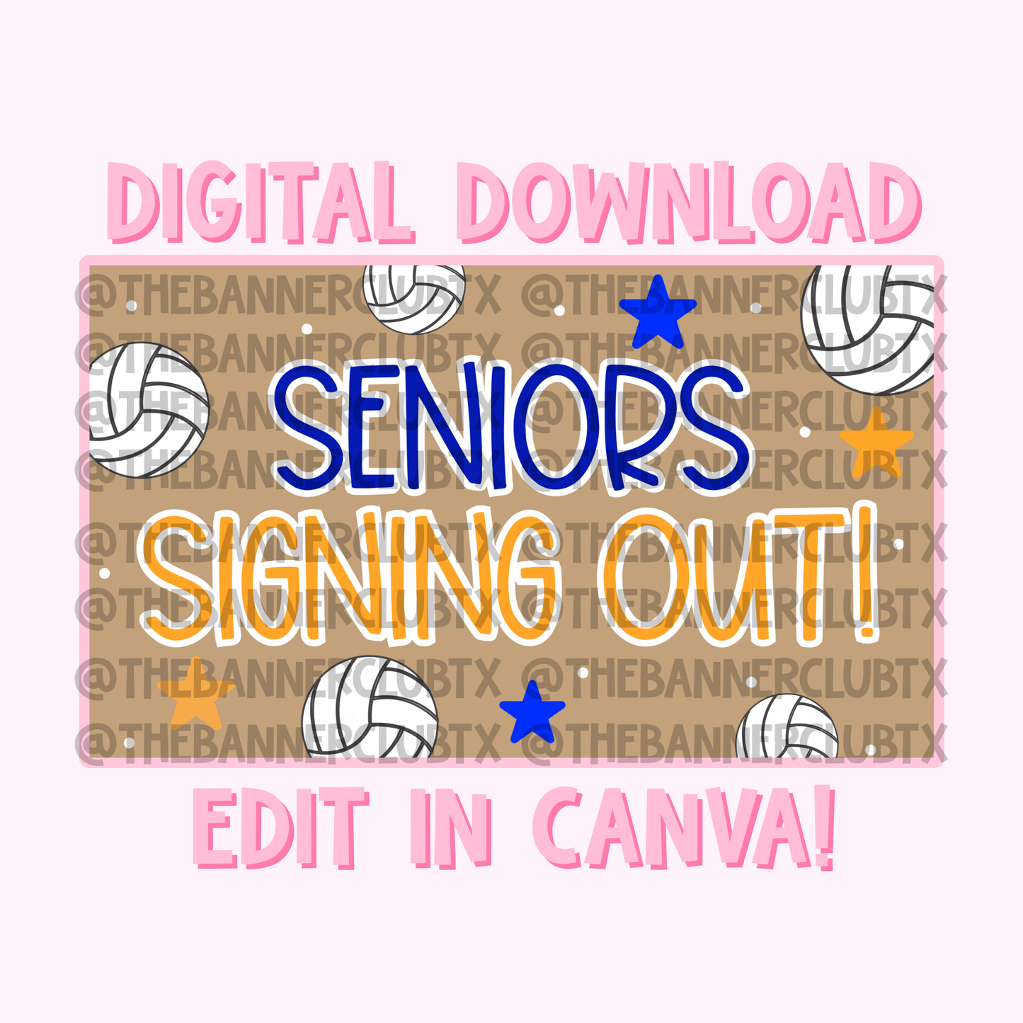 Volleyball Senior Sign Out Banner Template | Digital File
