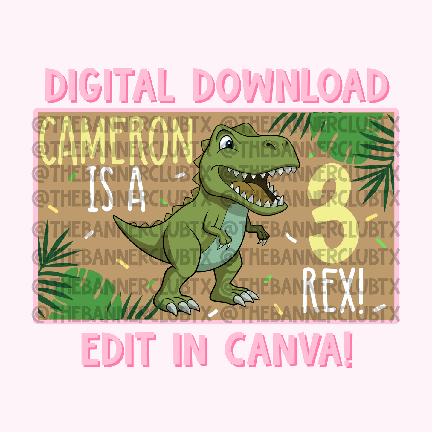 Three Rex Banner Template | Digital File