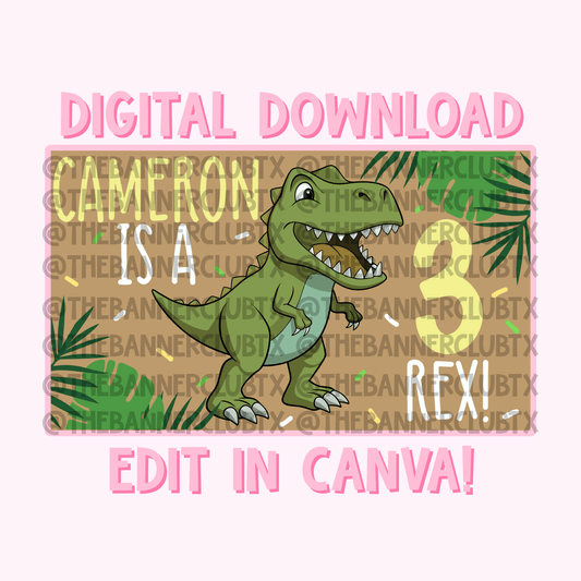 Three Rex Banner Template | Digital File
