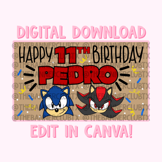 Sonic Shadow Banner Template | Digital File