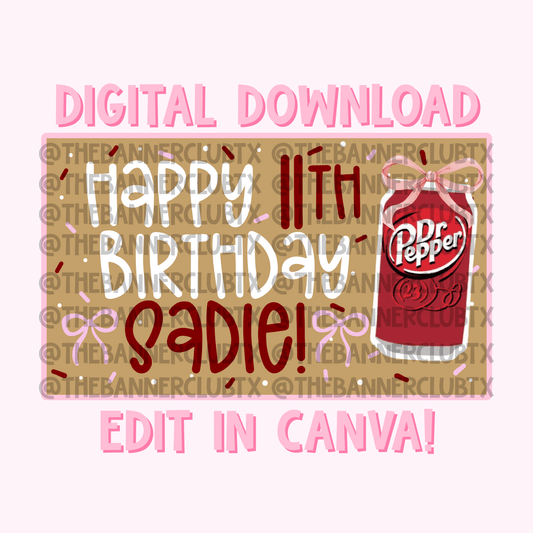 Girly Pepper Banner Template | Digital File