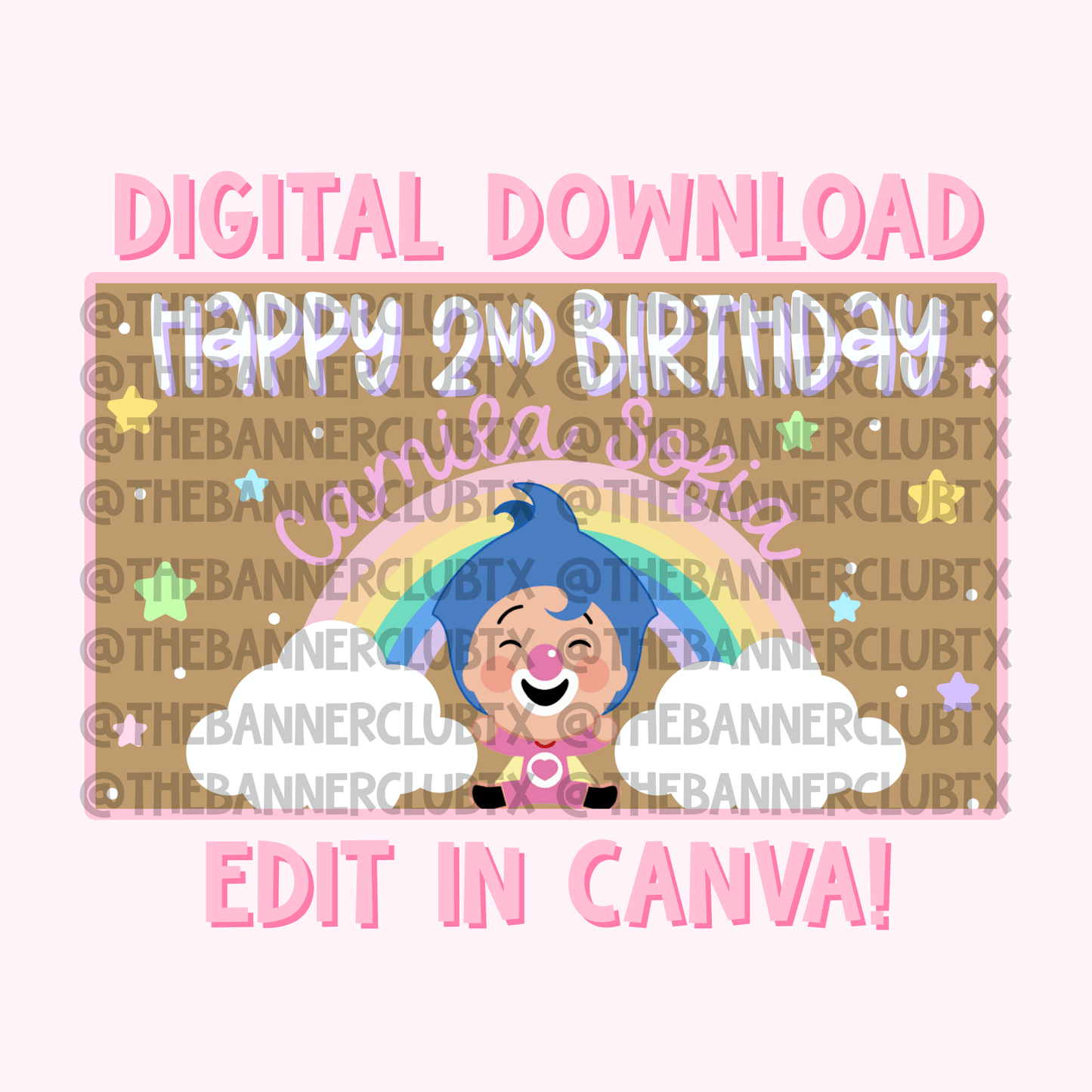 Girly Plim Banner Template | Digital File