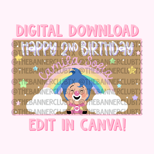 Girly Plim Banner Template | Digital File