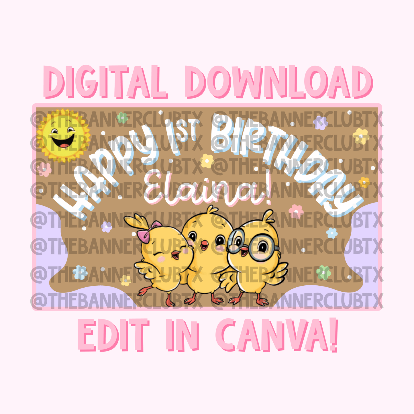 Canticos Girly Banner Template | Digital File