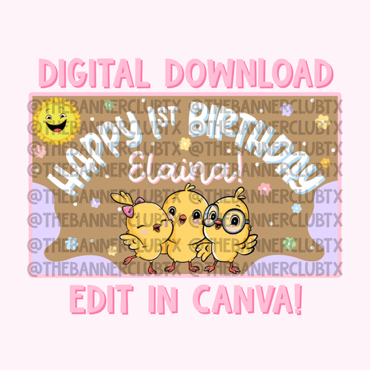 Canticos Girly Banner Template | Digital File