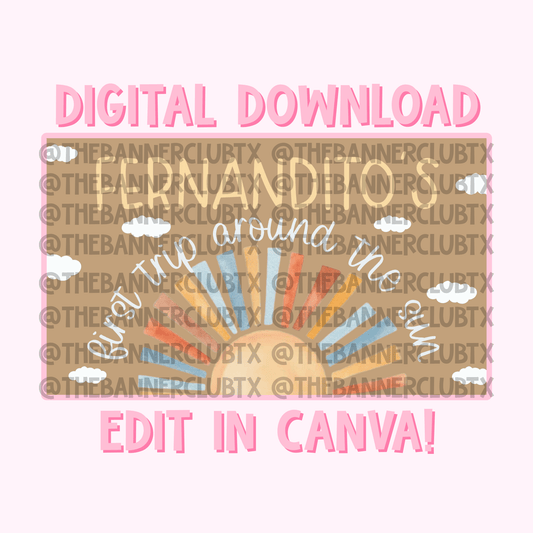 First Trip Around The Sun Banner Template | Digital File