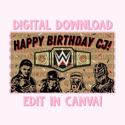 Wrestling Banner Template | Digital File