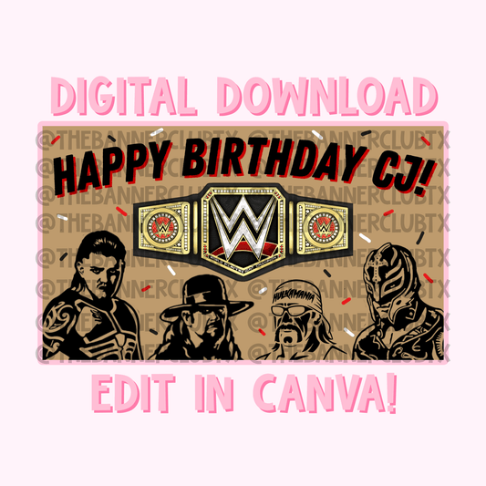 Wrestling Banner Template | Digital File
