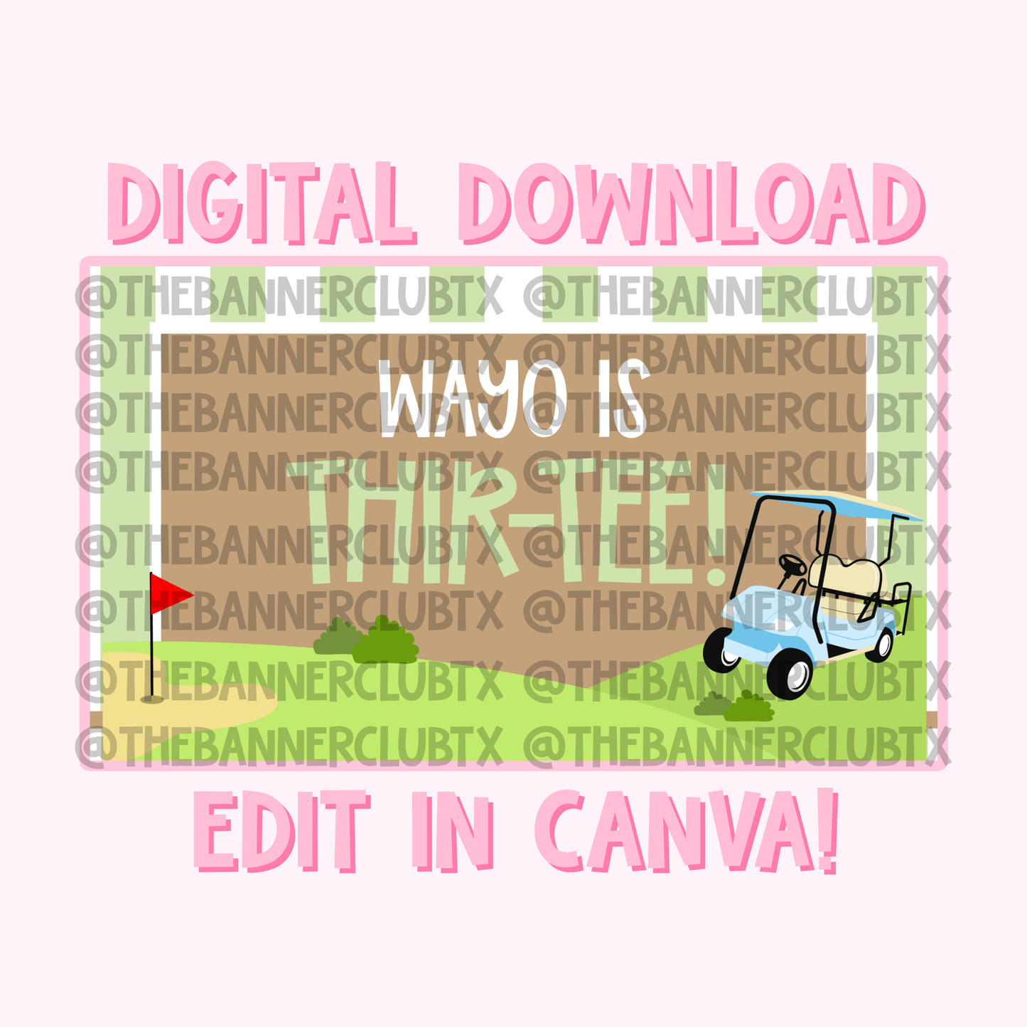 Thir-tee Golf Banner Template | Digital File