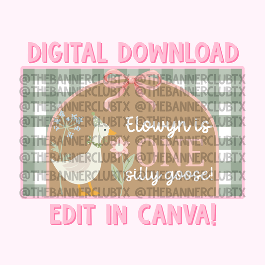 One Silly Goose Banner Template | Digital File